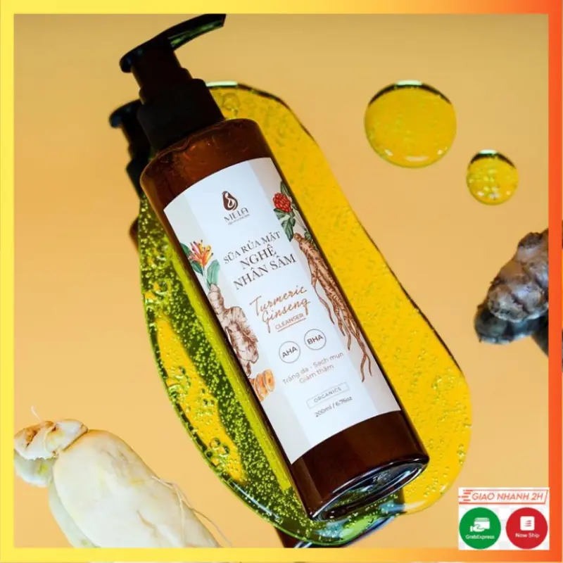Sữa Rửa Mặt Nghệ Nhân Sâm Cho Da Dầu Mụn Sáng Da Tẩy Tế Bào Chết 200ml