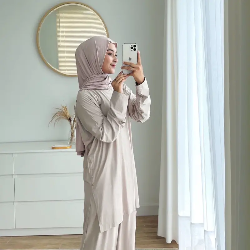 JENNA ONE SET SYARI by enchante • (Setelan Panjang/ Non Busui/ Oversize /Kaos Spandek Rayon) 8