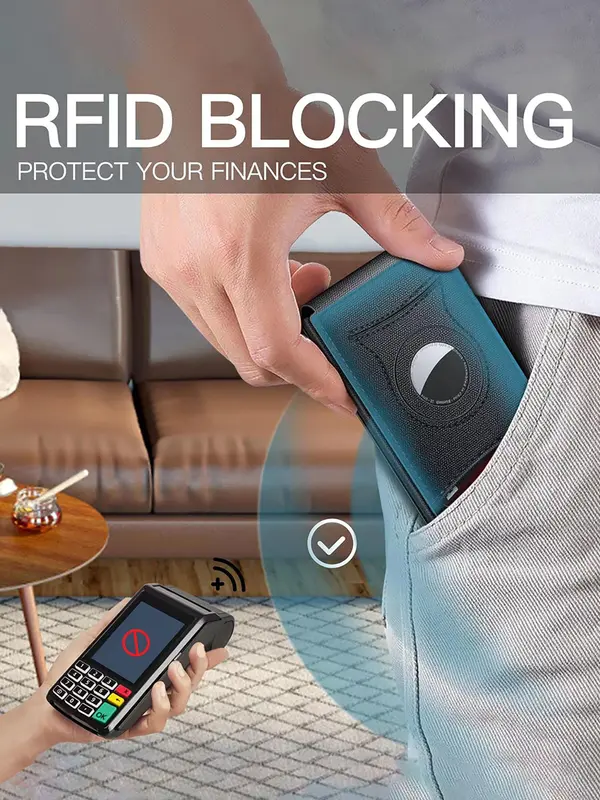 Men's Business RFID Blocking Card Holder, Casual Solid Color Card Holder, Classic Card Holder for Men, Casual Trendy Versatile High-quality Daily Wallet 4