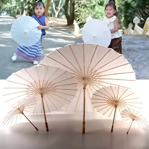 DIY Ppayung lukis 20/40/60CM Diameter Payung kertas Putih Payung Lukis Polos