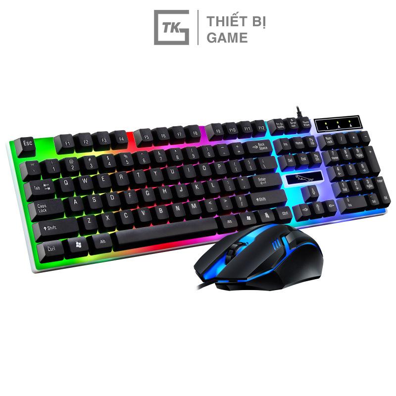 Combo bàn phím chuột gaming G21B giả cơ led 7 chất liệu nhựa ABS bền bỉ dùng chơi game hoặc làm việc