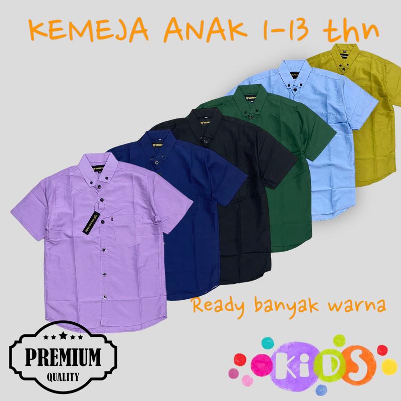Product Introduction of TERBARU!!! Kemeja Anak Laki Laki Umur 1-13 Tahun Kemeja Polos Lengan Pendek Premium Kemeja Polos Anak Laki Laki Terlaris 2024 2
