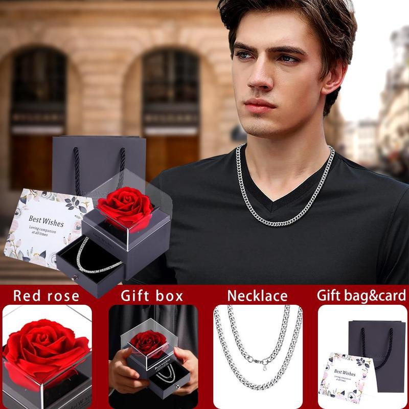 Product Introduction of Men's Gift Set, 1 Set Stainless Steel Necklace/ring Set, Durable Gifts for Him, Gifts for Kids, Birthday Gift, Mr and Mrs Gift Sets, Valentine's Day Gift Idea 17