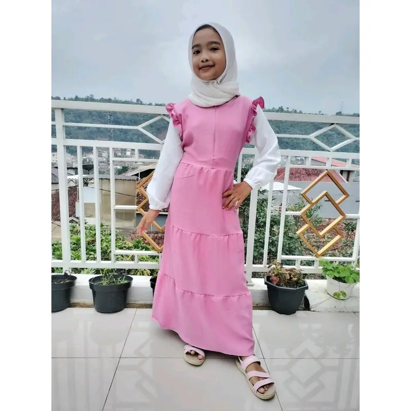 Gamis anak zilla terbaru size 1-11 tahun Muslim Polos 0