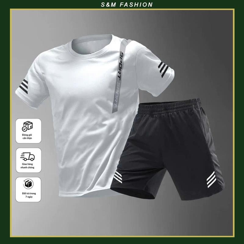 Bộ quần áo thể thao nam nữ BigMan - Bộ đồ in sport thể thao tập gym chạy bộ thoáng khí không xù vải đủ size 30-90kg 1