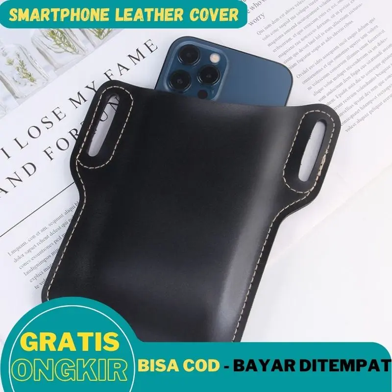 PROMO Smartphone Leather Cover HP Dompet Tas Pinggang