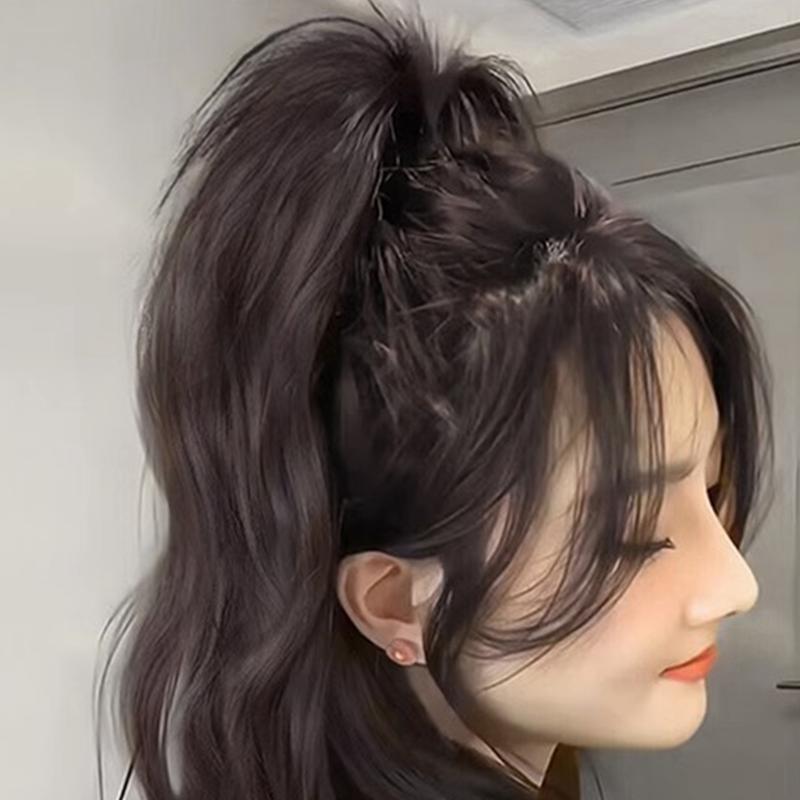Product Introduction of Fashion Long Curling Wave Ponytail Clip Straight Ponytail Hair Extensions Women Synthetic Wigs Elegant Hair Accessories 28