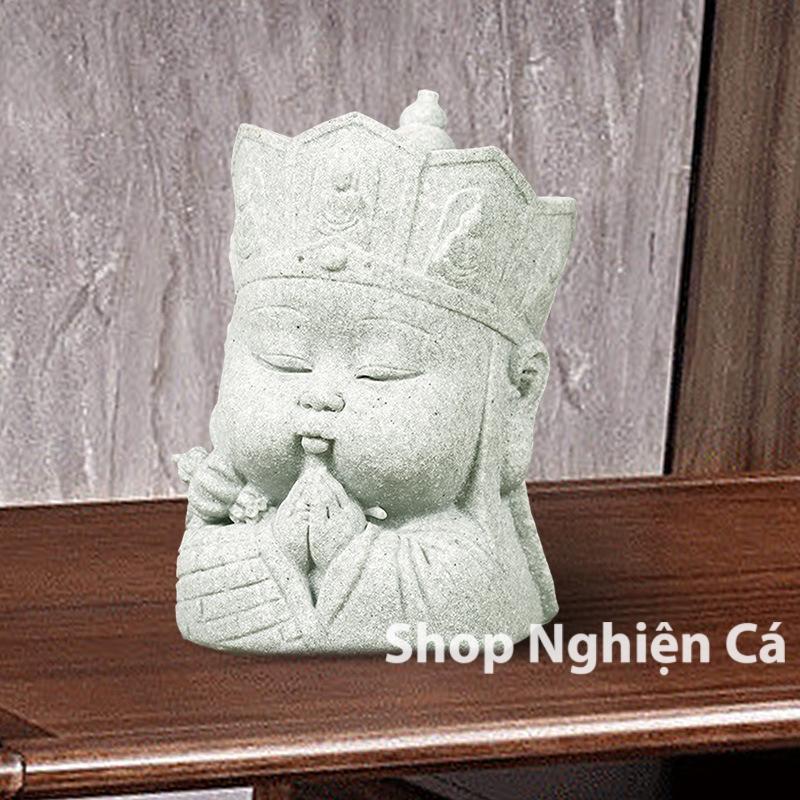 Tượng Thầy Trò Đường Tăng Chibi Bằng Đá Sa Thạch Xanh Dùng Trang Trí Bàn Trà, Tiểu Cảnh, Bể Thủy Sinh Bán Cạn Terrarium 8
