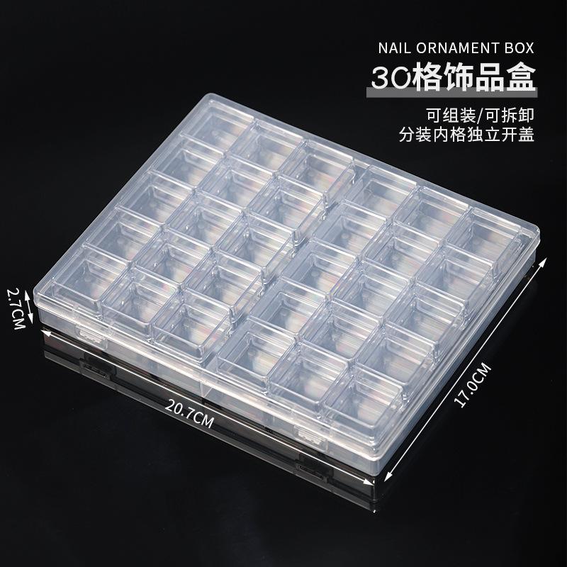 Nail jewelry storage box Large capacity drill box Detachable transparent jewelry box Nail drill tool nail plate box 6