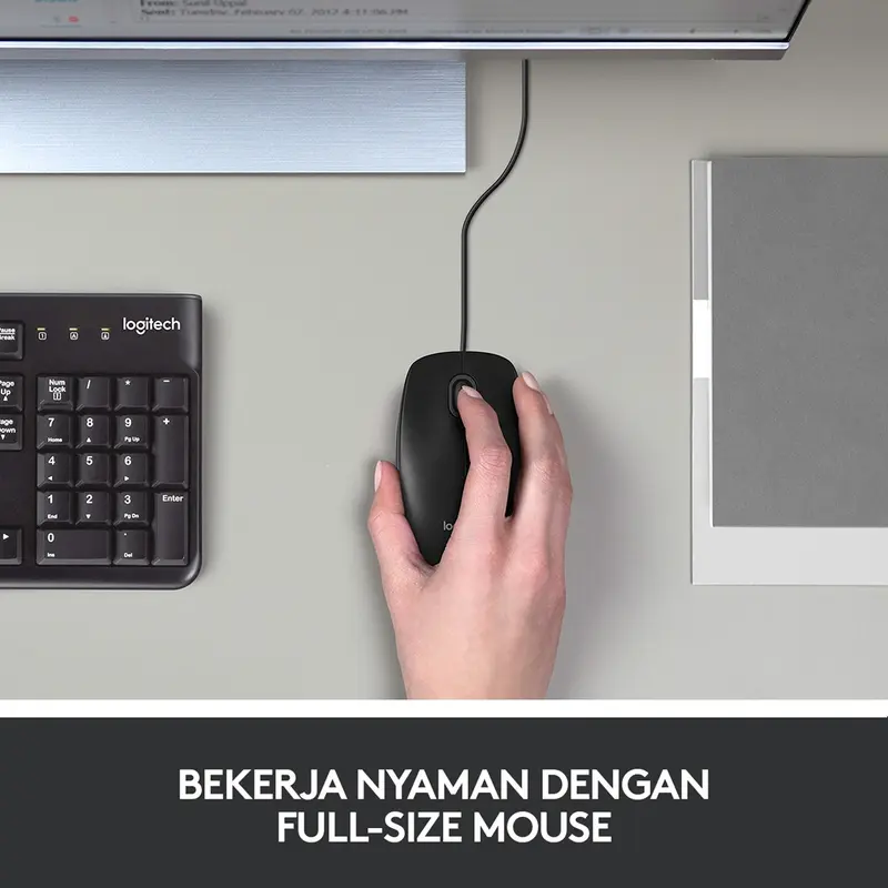 Logitech B100 Mouse Kabel USB Optical 1