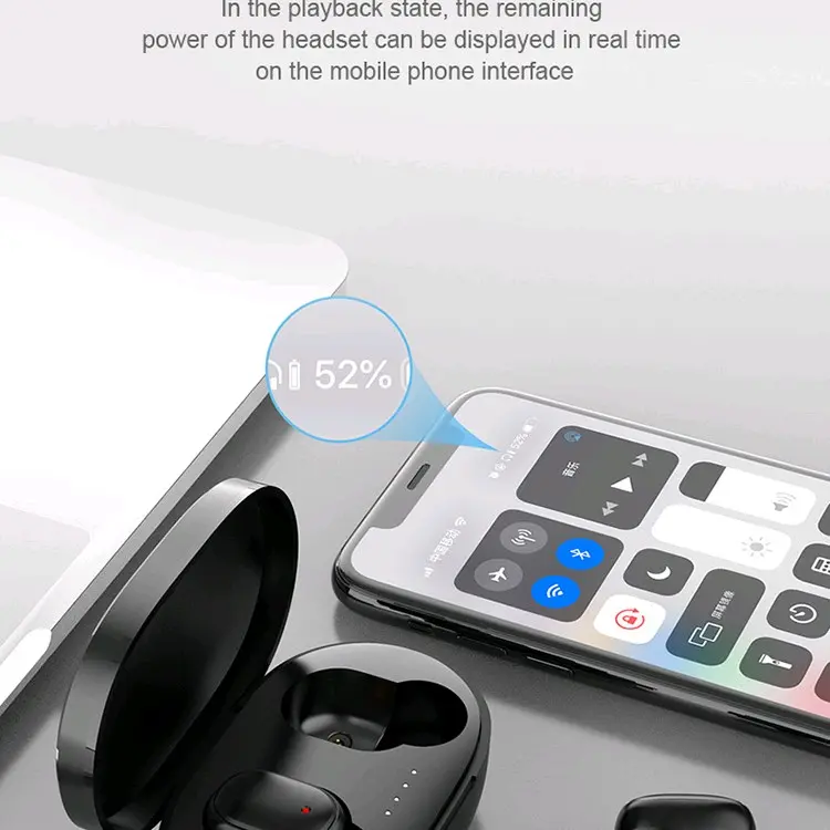 A6S TWS Earphone Bluetooth Nirkabel 5.0 Headset Earbud Olahraga Mikrofon Earphones Headphone Hitam Wireless Handset head sead Pink Bass Ponsel 4