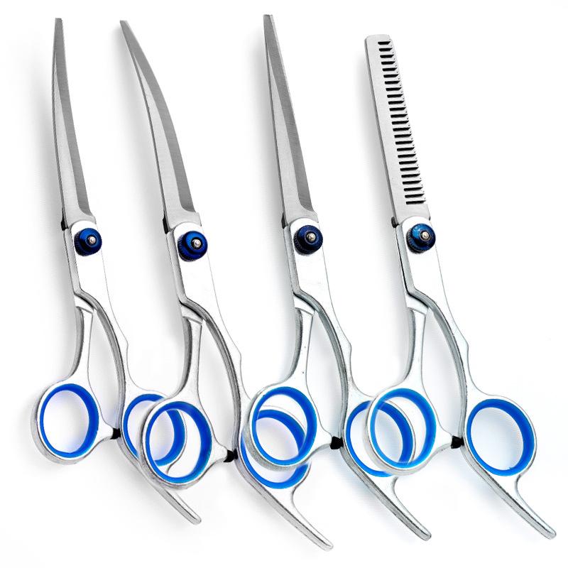 Product Introduction of Dog Crooming Scissors Set WithSafety UP/Down Curved/ Straight Tips, Sharp And DurableTitanium Coated Professional DogGrooming Kit For Dog Cat 2
