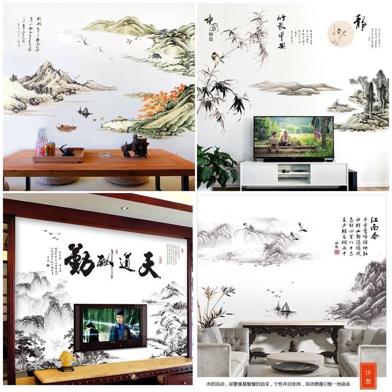 Bộ sưu tập tranh dán 3D cỡ siêu to khổng lồ, Hình dán tường phong cảnh núi sông