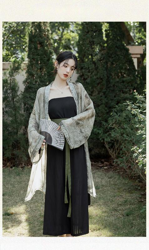 Product Introduction of New Chinese Style Han Chinese Clothing Suits Placket Long Cardigan Pants Three-Piece Suit Daily Commute Leisure Comfortable 7