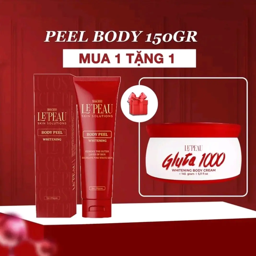 [mua 1 tặng 1]body peel tuýp 150g Le'peau( tặng  1 hủ kem GLUTA 1000)hỗ trợ giúp dưỡng kem nhanh thấm.