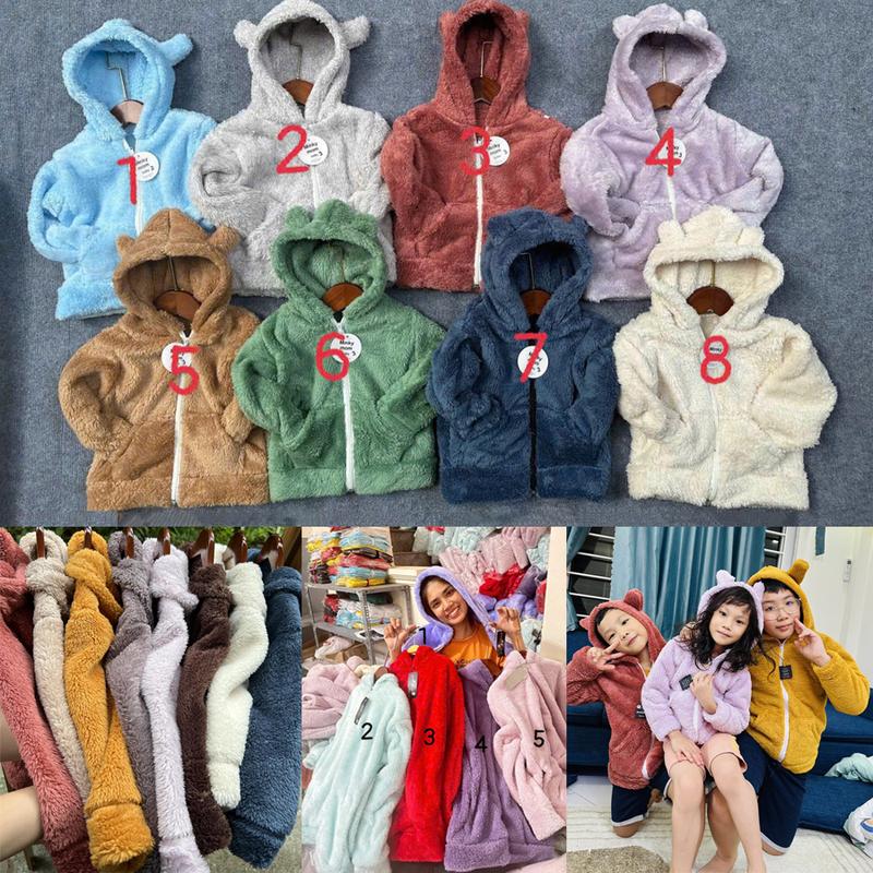 Combo 2 Áo Khoác Lông Siêu Ấm Áp Mềm Mịn Form to từ 8-47kg Cho Bé Trai Bé Gái a ogio phao parka