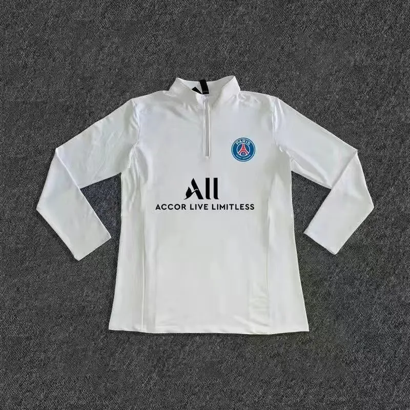 Trang Phục Tập Luyện Nửa Dây Kéo, Áo Nam, Paris Saint Germain, Thích Hợp Cho Thể Thao Ngoài Trời Bóng Đá, Nhanh Khô, Dài Tay, Chạy Bộ, Cổ Rùa, Năm 2024 Top Sport