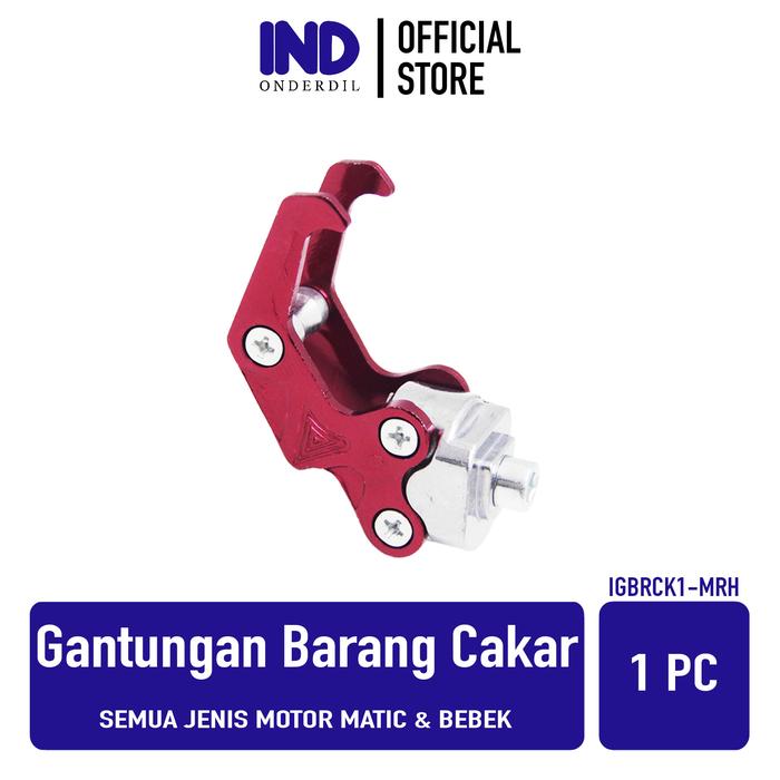 Gambar Gantungan-Cantolan-Kaitan-Gantung Barang Variasi Model Cakar Untuk Semua Jenis Motor Matic & Bebek - Merah, Standar dari IND Onderdil Kota Bandung 4 Tokopedia