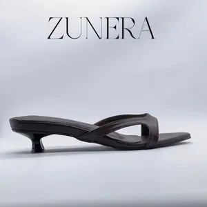 ZUNERA velena heels 3cm sandal wanita kekinian warna coffe