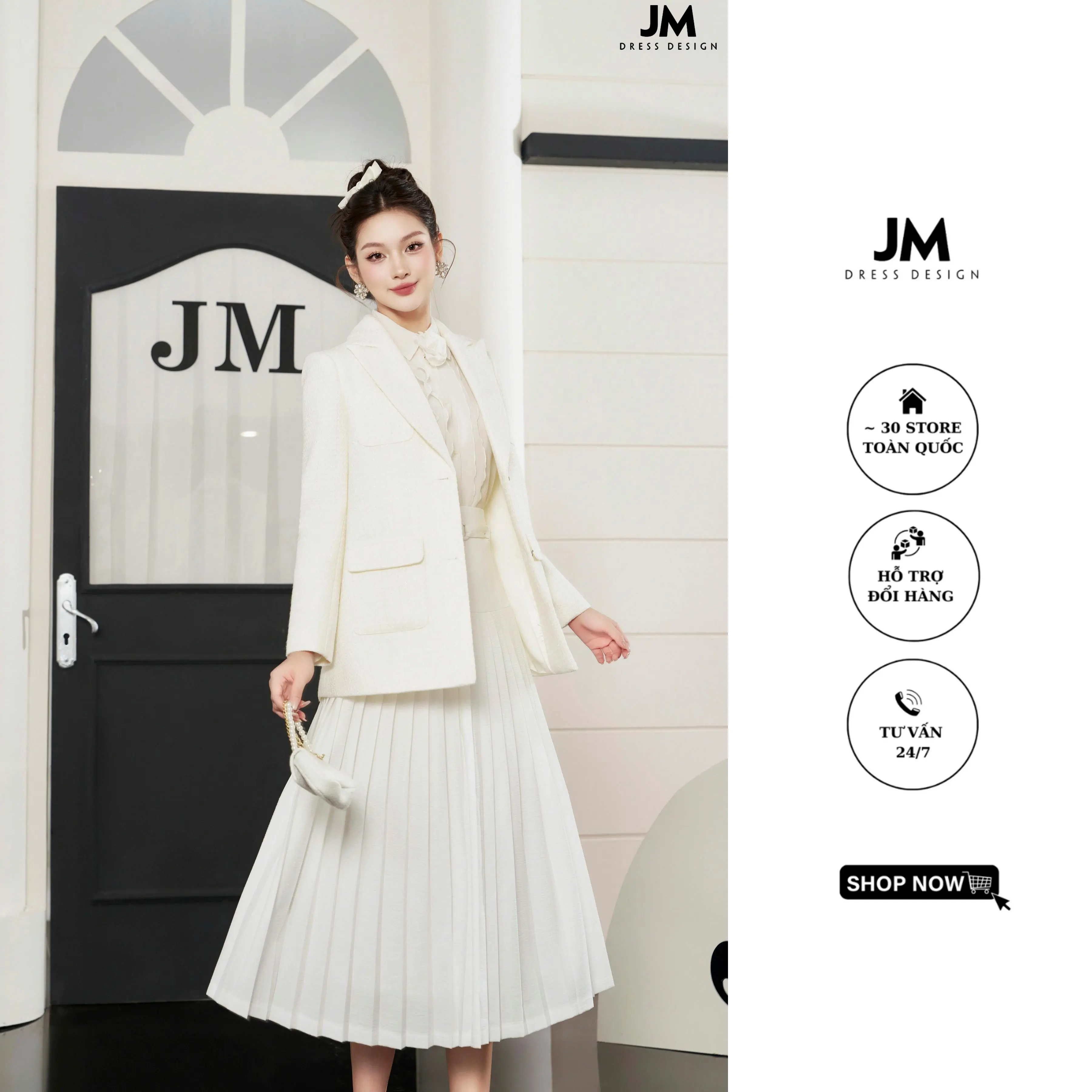 Áo Tweed 4 túi ốp ve mèo - 5T12 - JM Dress Design