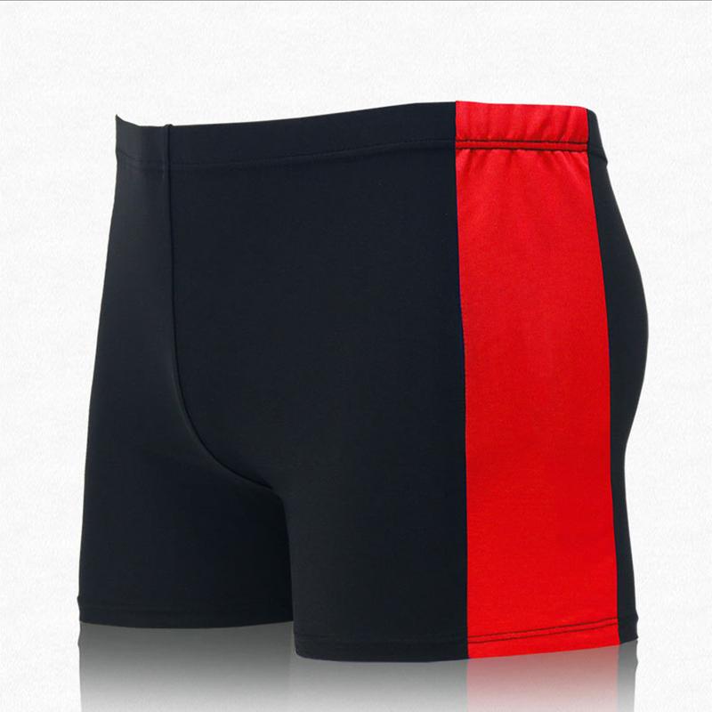 [Honbata]-Adult Men Swimming Trunks Mid-rise Elastic Waist Patchwork Color Water Repellent Swimwear Quick Drying Swimming Trunks Swim Shorts 7