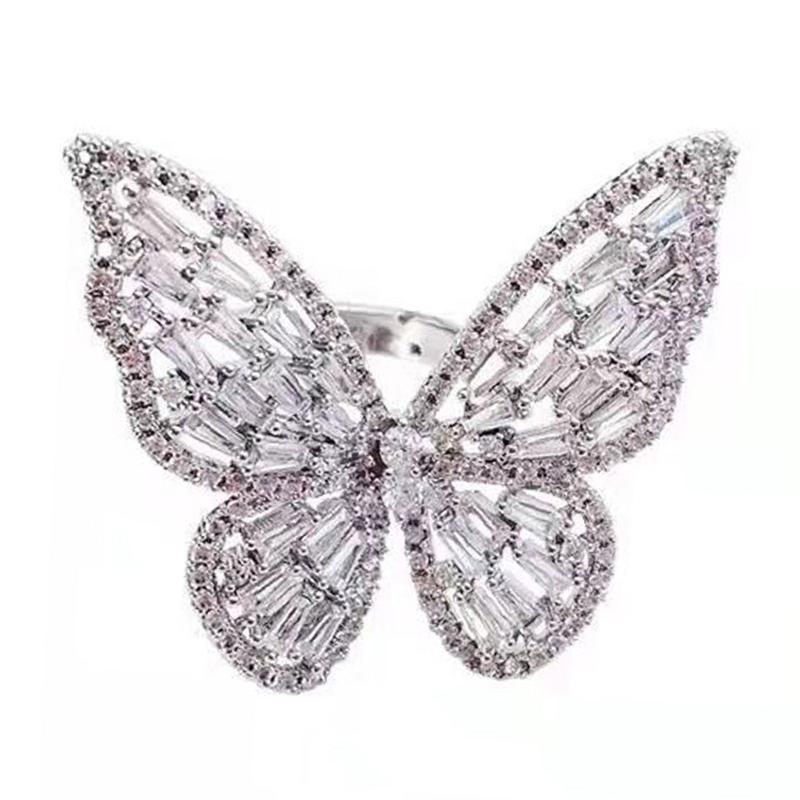 Product Introduction of ✪ Fashion Inlaid Zircon Rings Butterfly Open Ring Adjustable Finger Ring Jewelry 31