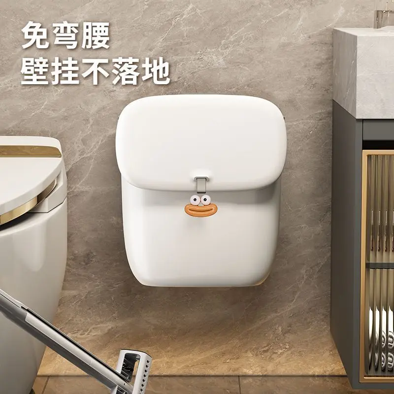 Thùng Rác Treo Tường Mẫu Mới, Có Nắp, Chống Mùi, Thích Hợp Cho Nhà Vệ Sinh Và Phòng Tắm, Có Khe Hở, Thùng Rác Treo, Thùng Đựng Đồ Gia Dụng Đồng Kitchen 4