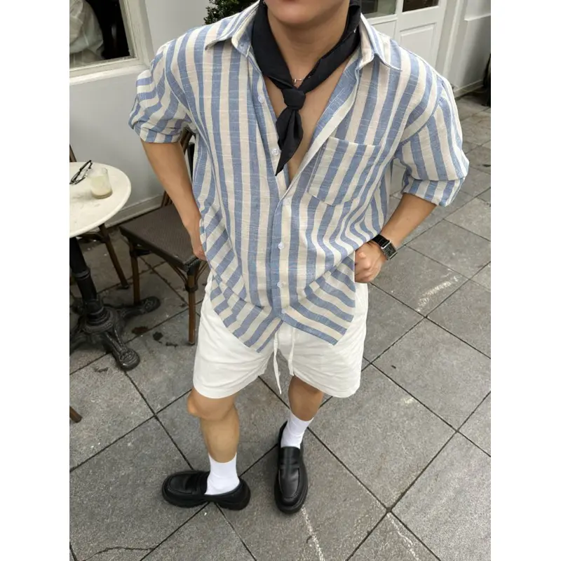 Áo Sơ Mi Form Rộng, Áo Sơ Mi Oversize Vải Linen Cao Cấp HALLEY A14 2