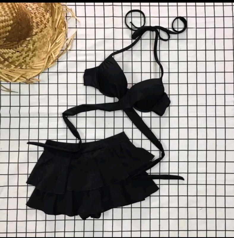 BIKINI ĐỒ BƠI HAI MẢNH ÁO GỌNG CHÉO VÁY 2 TẦNG 374 0