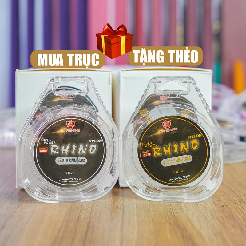 [MUA TRỤC TẶNG THẺO NYLON RHINO] - Dây Câu Cá - Mua 1 Dây Trục Size Bất Kì Tặng 1 Thẻo Size Bất Kì - Chất Liệu Nylon, Tải Trọng Cao, Chất Liệu Ổn Định
