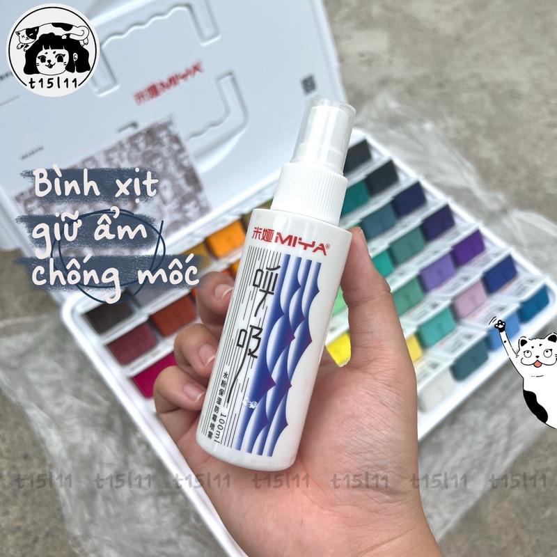 [t15l11] Bình xịt giữ ẩm chống mốc màu gouache Miya 100ml 0
