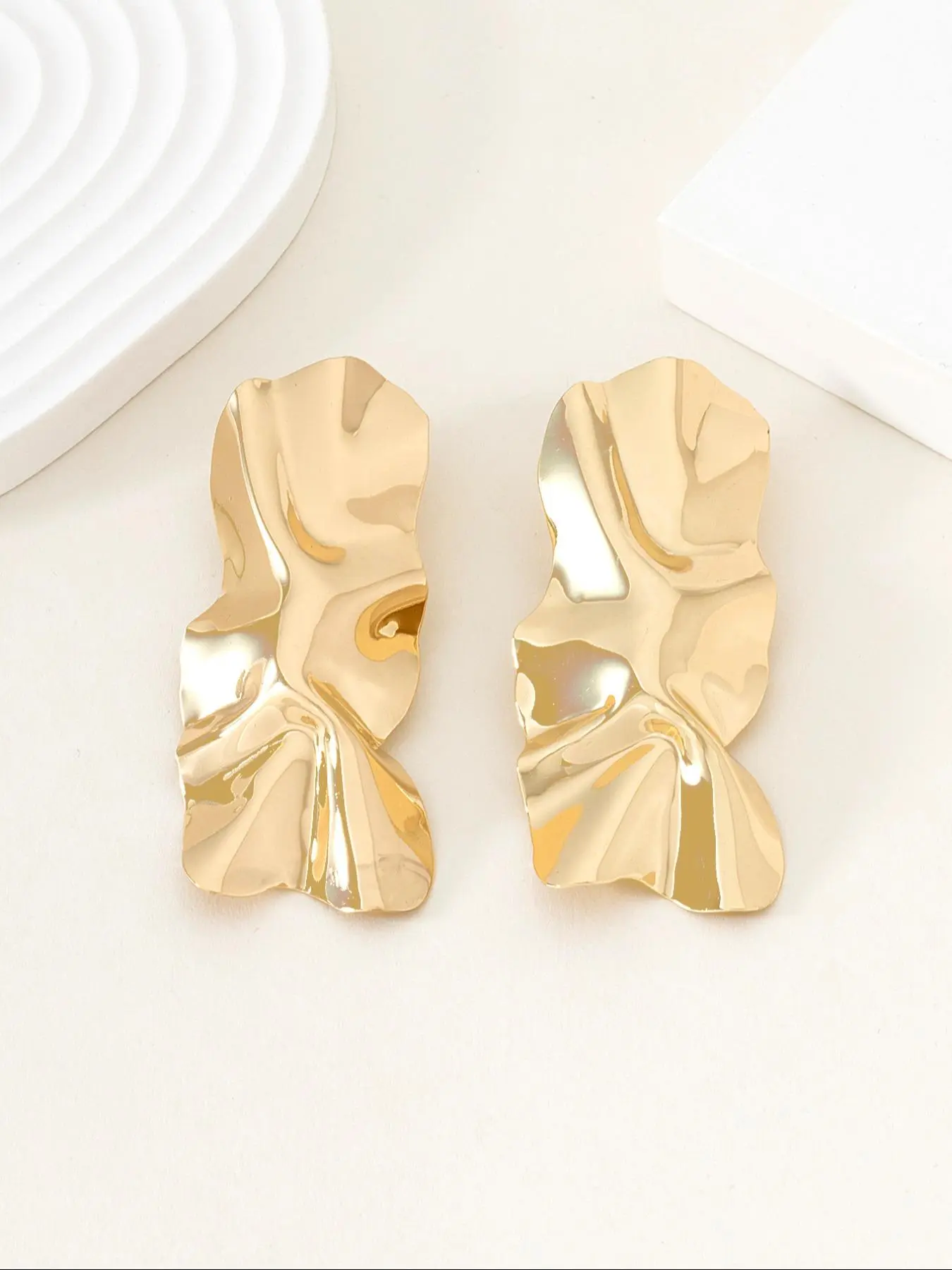 Wave Design Stud Earrings, Fashionable Jewelry for Women, Trendy All-match & Exquisite Jewelry for Birthday Gift