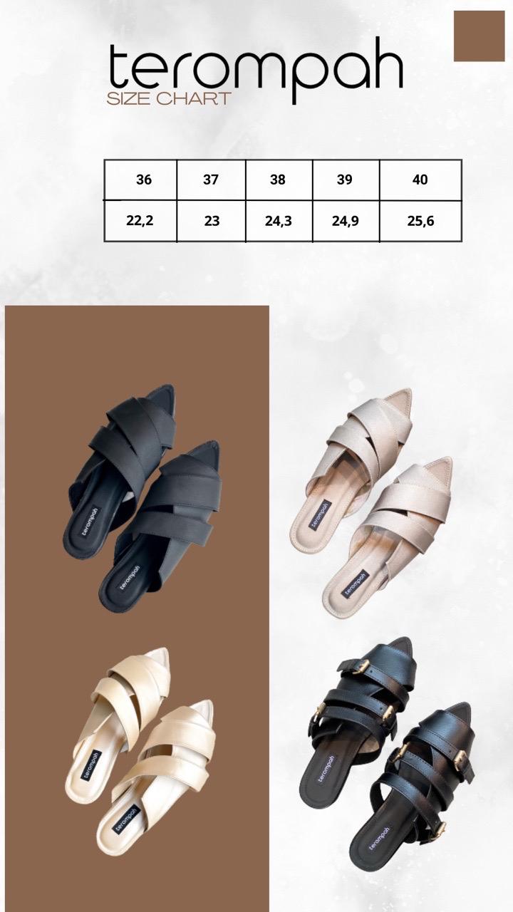Product Introduction of Tarompah Shoes Echa Black Mules Sandal Wanita 0