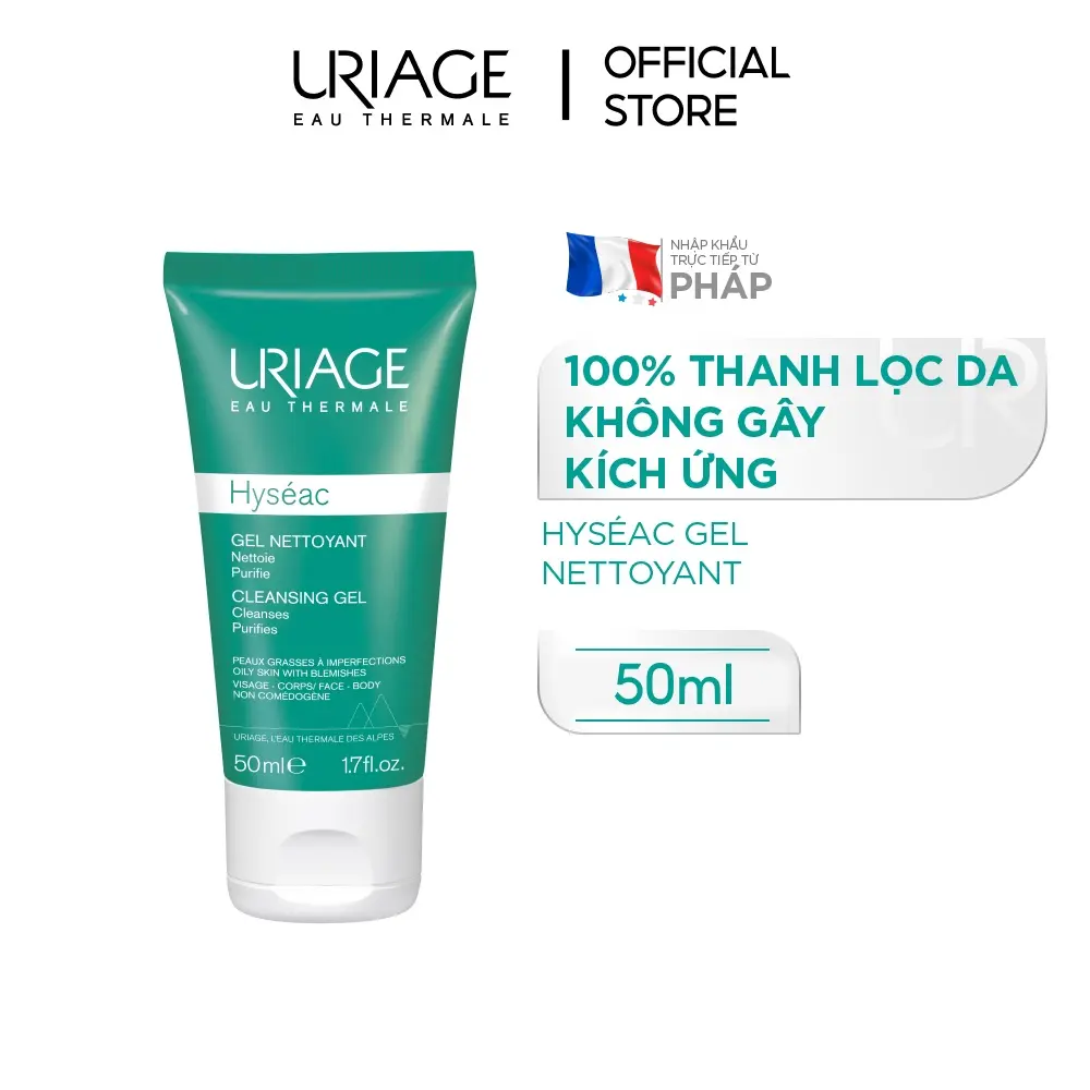 (Quà tặng không bán) Gel rửa mặt dành cho da dầu, da mụn Uriage HYSÉAC GEL NETTOYANT 50ml