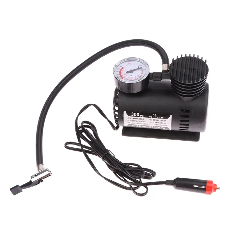 Máy Bơm Nén Khí Mini Cầm Tay 12V 300psi, Máy Bơm Lốp, 15LPM, Bơm Hơi Nhanh, Bộ Bơm Tự Động 0