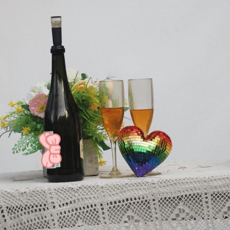 Product Introduction of Heart Shaped Mirror Pendant, 1 Count Disco Ball Design Hanging Decor for Home, Bar, KTV, Party Decoration, Party Supplies, Ornaments 4