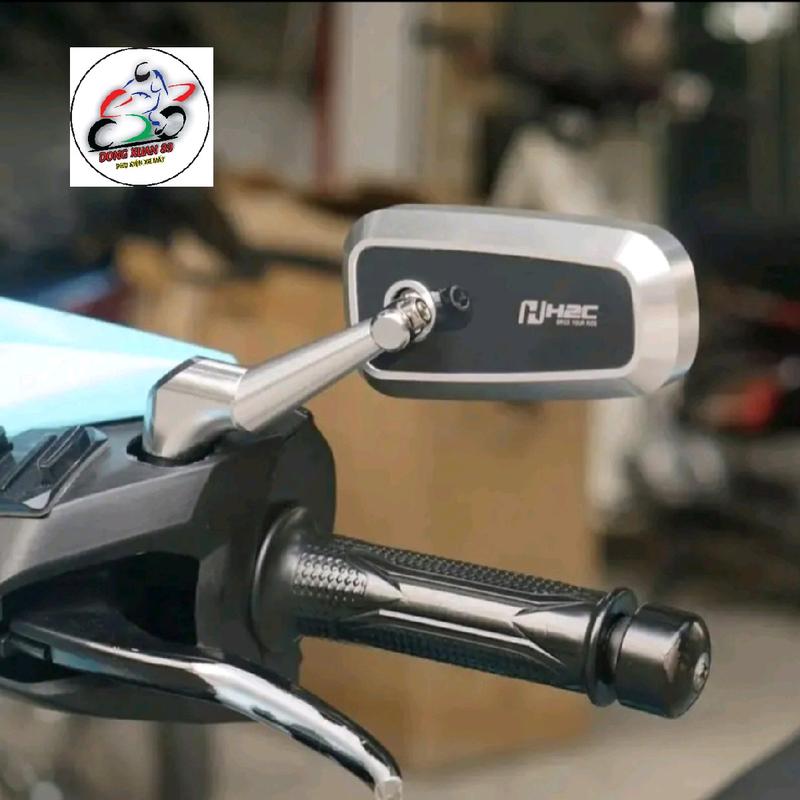 Gương H2C Chân Ngắn Full Nhôm CNC mặt gương xanh chống chói tặng kèm lục giác có chân ốc 10li và 8li Phụ Kiện Phụ Tùng kính hậu future kính h2c cho fu125 xe gương vespa