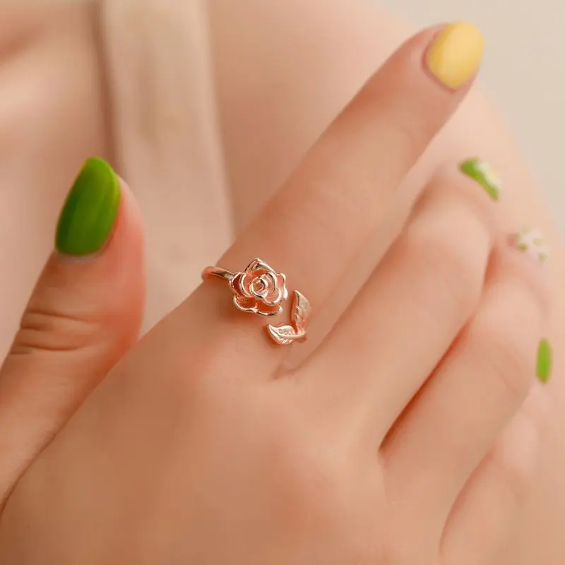 Rose Ring Japanese and Hot-Selling New Arrival Ring Vintage Rose Women's Ring Personality Hand Jewelry Valentine's Day Gift