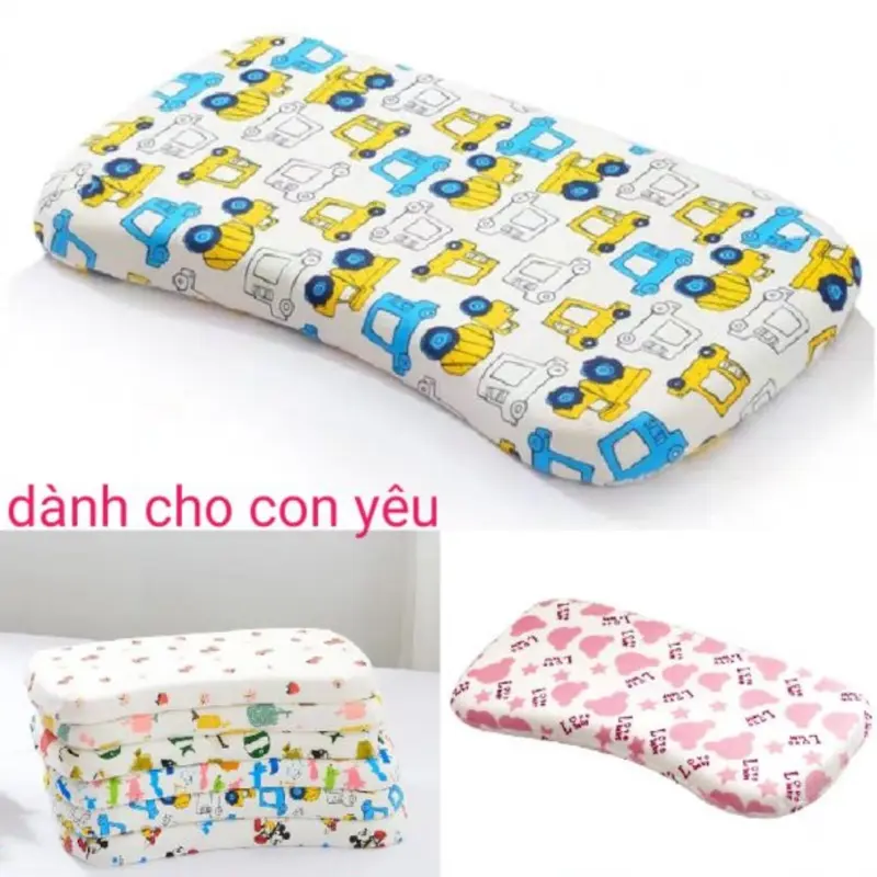 Gối cao su non cho bé, gối cao su nguyên chất giúp bé êm say ngủ ngon 0