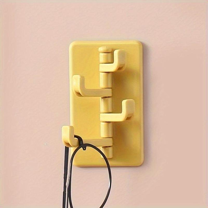 3D Rotating Wall Hook, Self-adhesive Plastic Key Holder, Modern Style Wall Mounted Hook, Suitable for Bathroom and Kitchen Storage 5