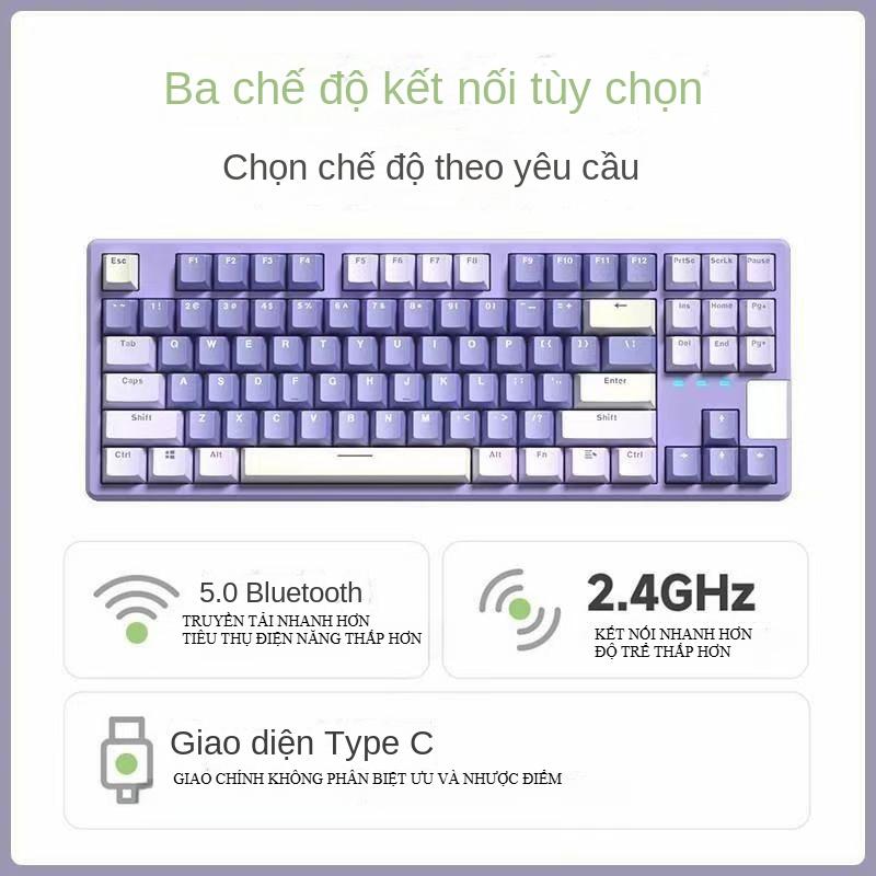 PKSMART x X87 - Bàn Phím Cơ 3 Chế Độ Kiết - LED RGB - Hotswap 5 Pin Shocket - Cấu Trúc Gasket - App Chỉnh LED Macro - Full Froam