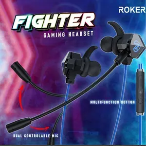 Earphone / Headset Gaming Roker FIGHTER earphones microphone Headphones Headphone