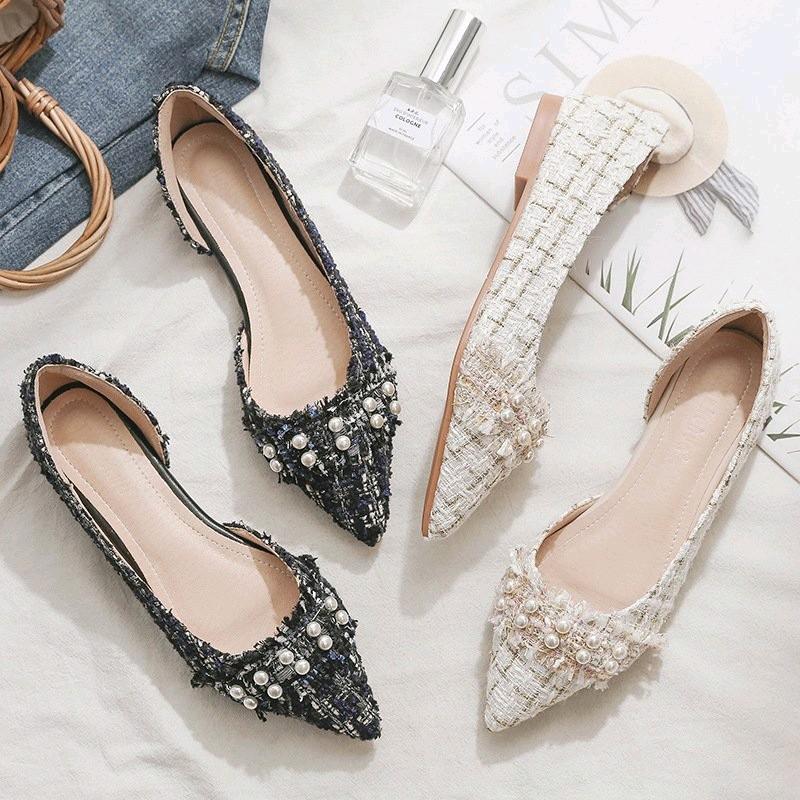 Giày búp vê GV cao cấp (phom 1.5 chân gầy chân Bt đặt lùi 1size giúp shop ạ) Nữ Giày Bệt 0