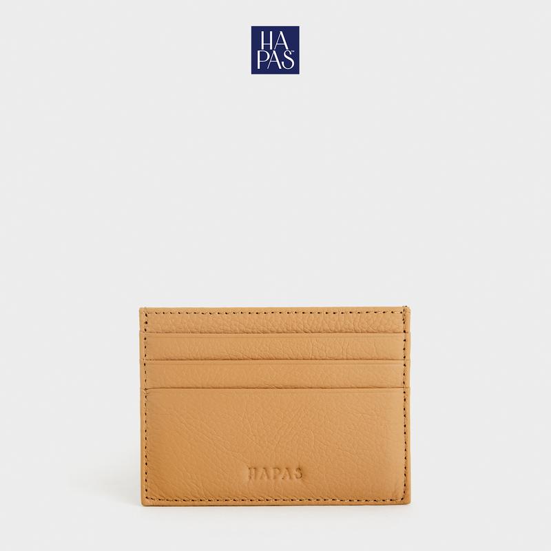 Ví Đơn Đựng Card Da Thật Sz 10 Brown HAPAS - VN240189 Wallet Nhiều Ngăn