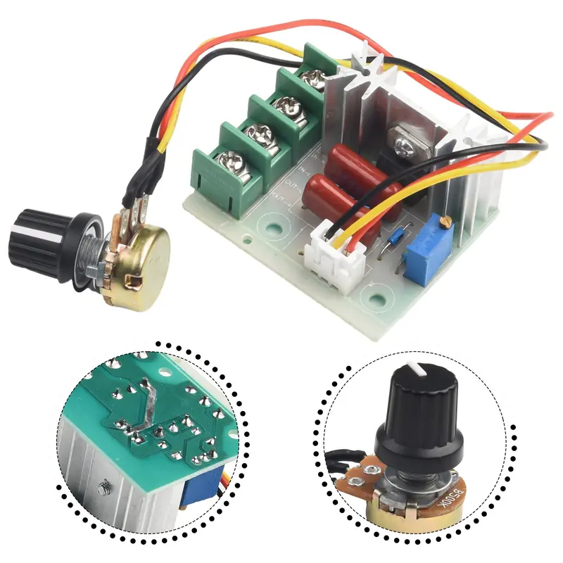 Bộ điều khiển tốc độ động cơ, 220V, 2000W, Bộ điều chỉnh điện áp SCR, Bộ điều nhiệt, với chức năng Bộ điều chỉnh độ sáng 8