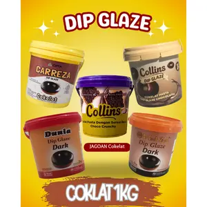 COKELAT DIP GLAZE 1kg All Brand COKLAT OLESAN DONAT dan ROTI BAKAR SELAI Chocolate Manis