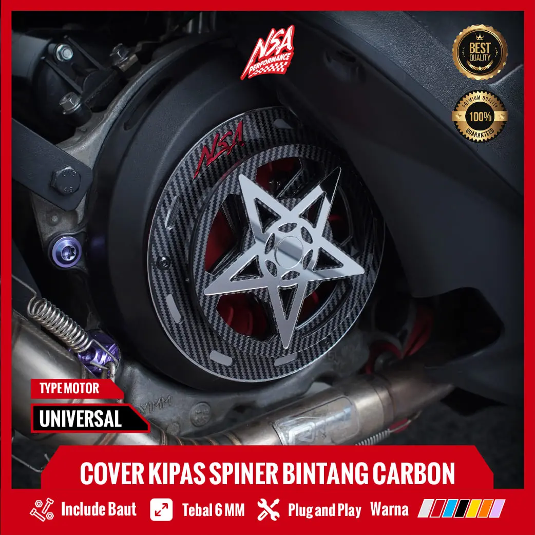 COVER KIPAS SPINNER BINTANG CARBON SERIES untuk Beat Scoopy Mio Vespa ...