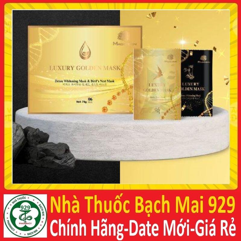 1 HỘP 6 GÓI Ủ YẾN THẢI ĐỘC LUXURY GOLDEN MASK - Mặt nạ ủ yến Magicskin Magic Skin chính hãng magicskin Skincare Làm Đẹp Da Skincare Làm Đẹp Da Kem Face Nữ