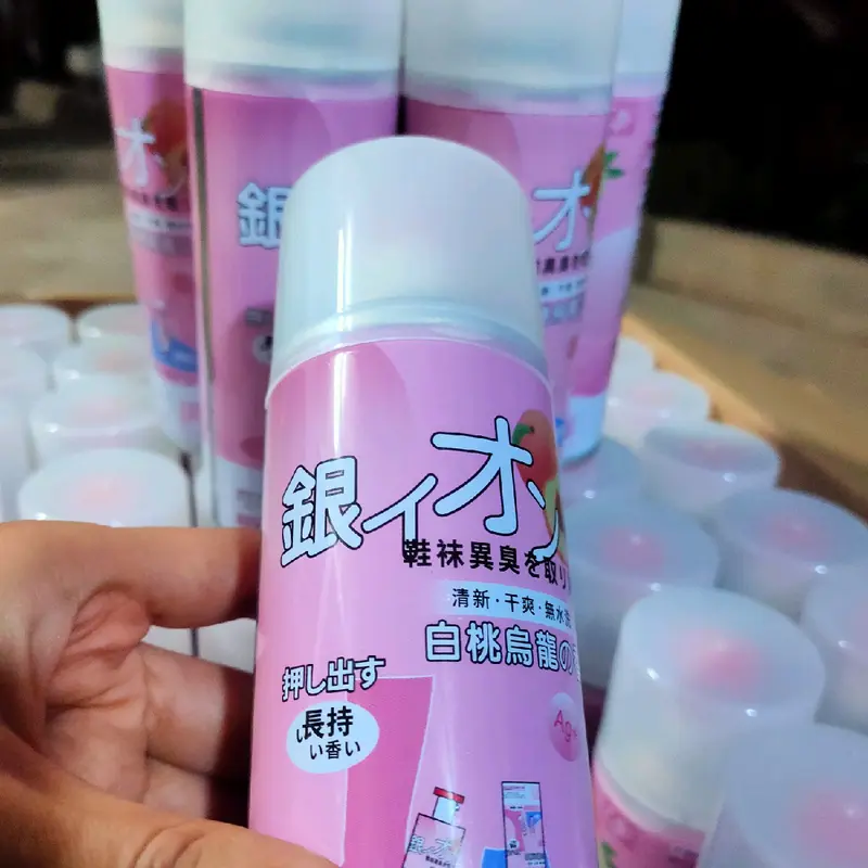 Combo 5 lọ xịt giày hương đào, công nghệ nano bạc khử mùi hôi chân hôi giày hiệu quả, hương thơm lưu lại 24h 2