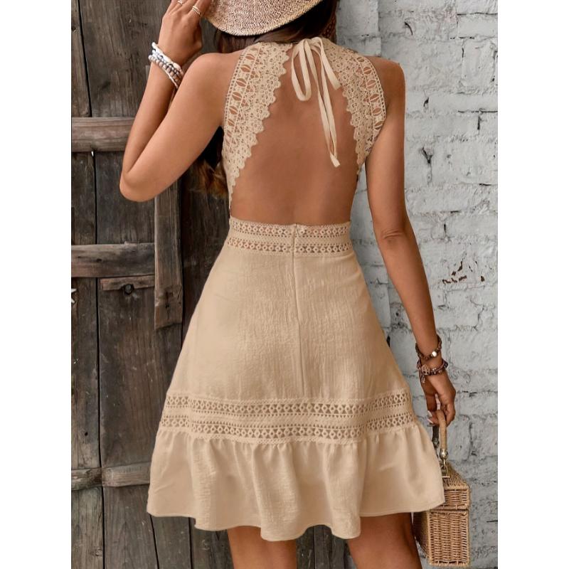 Sexy Street Stripe Lace Up Backless Weave Halter One Step Skirt Dresses Sexy Street Stripe Lace Up Backless Weave Halter One Step Skirt Dresses
